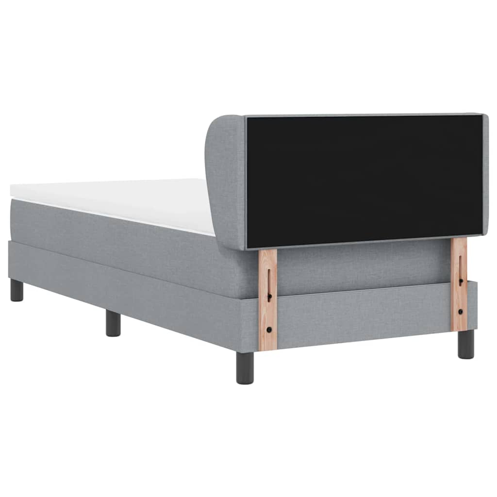 Box spring seng med madras Lysegrå 90 x 190 cm Stof