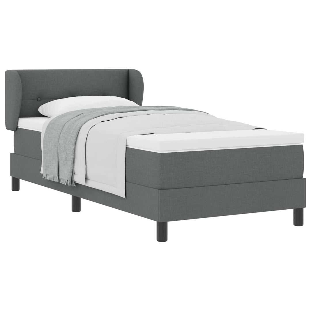 Box spring seng med madras Mørkegrå 90 x 190 cm Stof