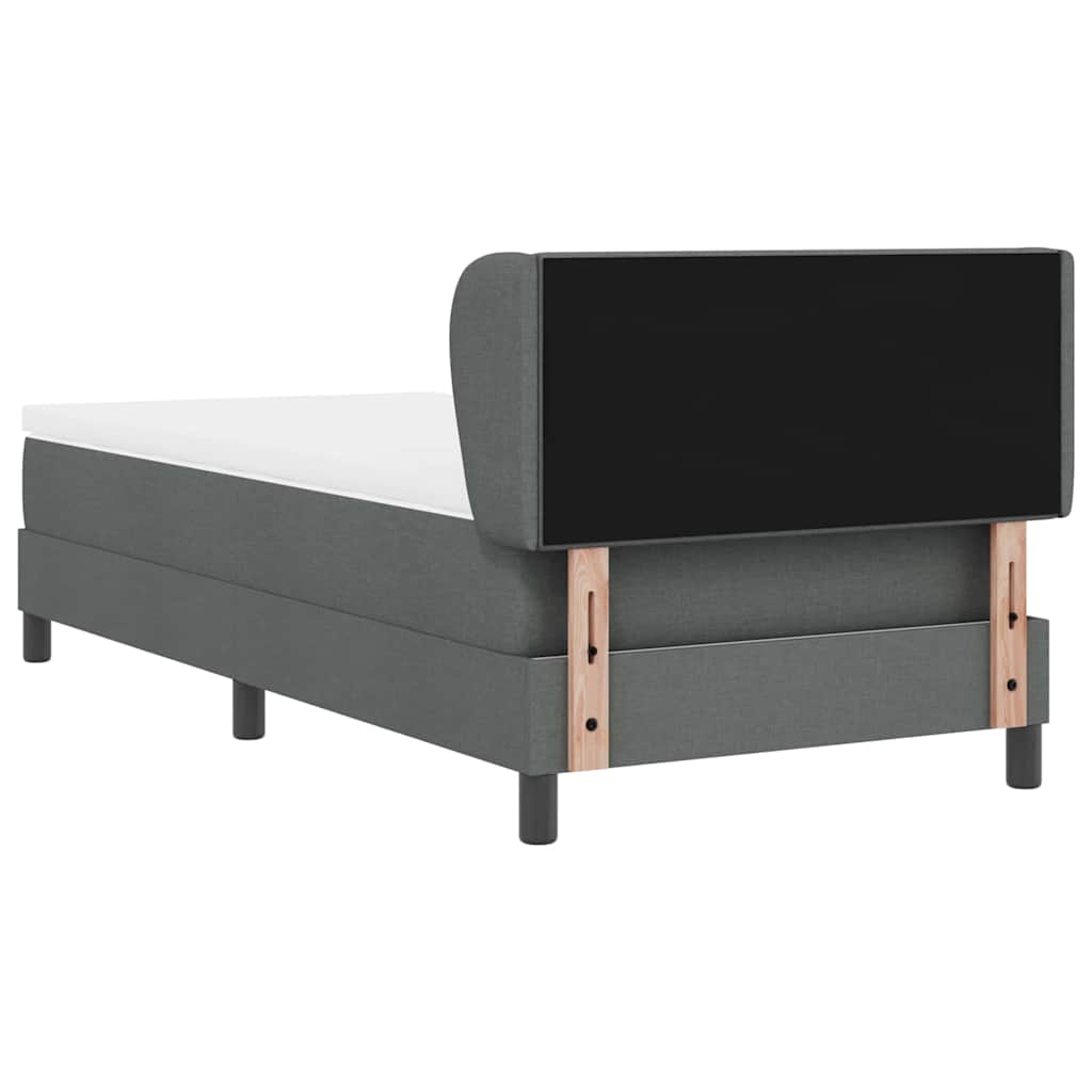 Box spring seng med madras Mørkegrå 90 x 190 cm Stof