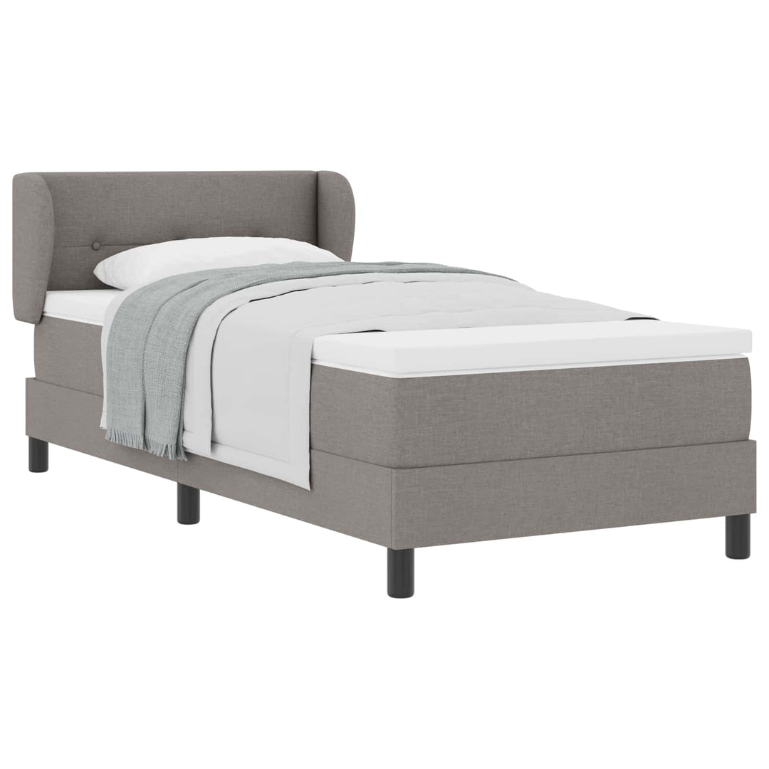 Box spring seng med hovedgærde Gråbrun 90 x 190 cm Stof