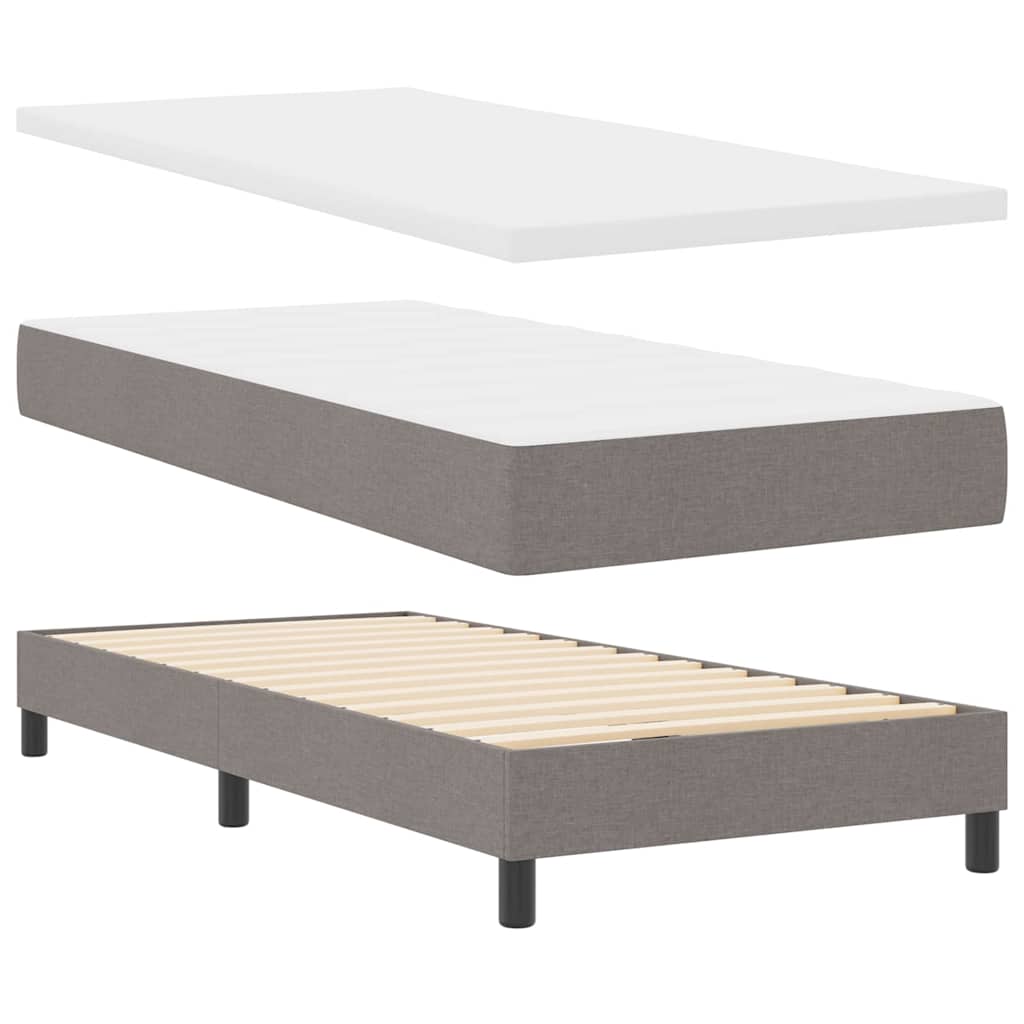 Box spring seng med hovedgærde Gråbrun 90 x 190 cm Stof