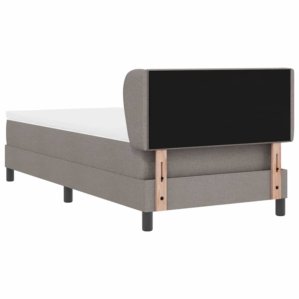 Box spring seng med hovedgærde Gråbrun 90 x 190 cm Stof