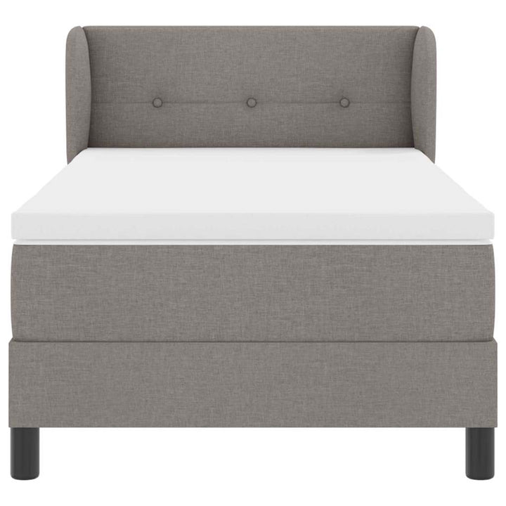 Box spring seng med hovedgærde Gråbrun 90 x 190 cm Stof