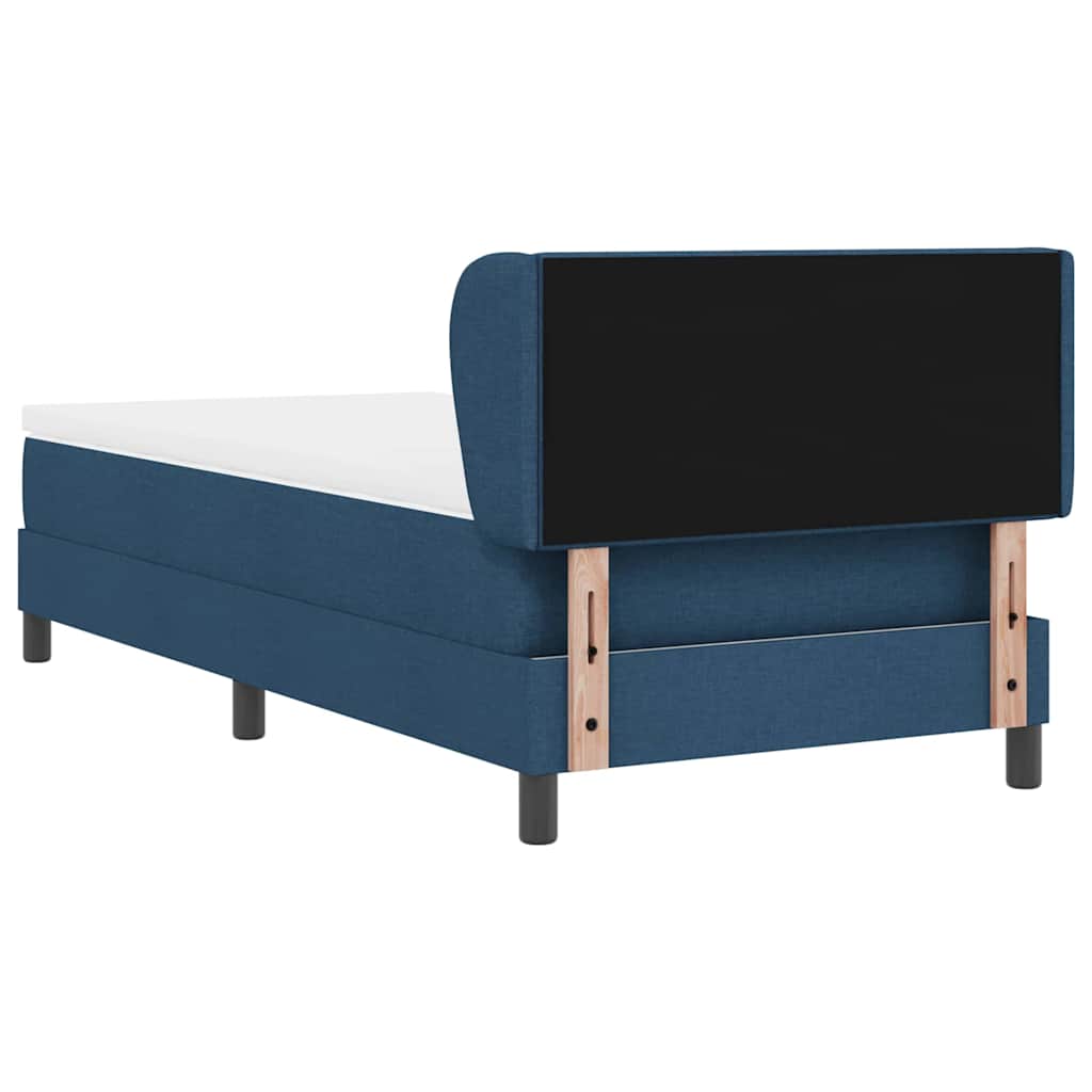 Box spring seng med madras med hovedgærde Blå 90 x 190 cm Stof