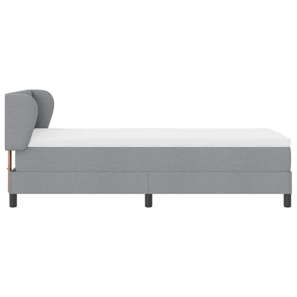 Box spring seng med madras Lysegrå 90 x 200 cm Stof