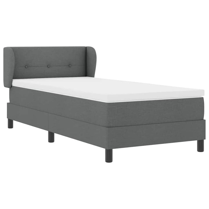 Box spring seng med hovedgærde Mørkegrå 100 x 200 cm Stof