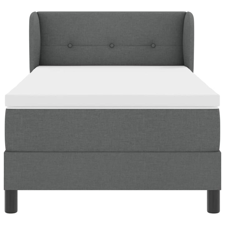 Box spring seng med hovedgærde Mørkegrå 100 x 200 cm Stof