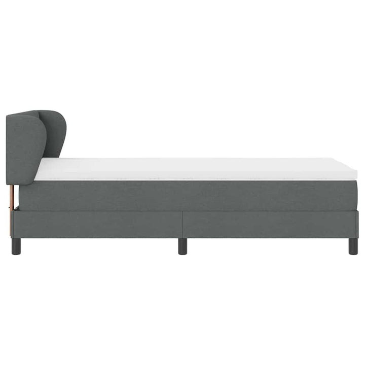 Box spring seng med hovedgærde Mørkegrå 100 x 200 cm Stof