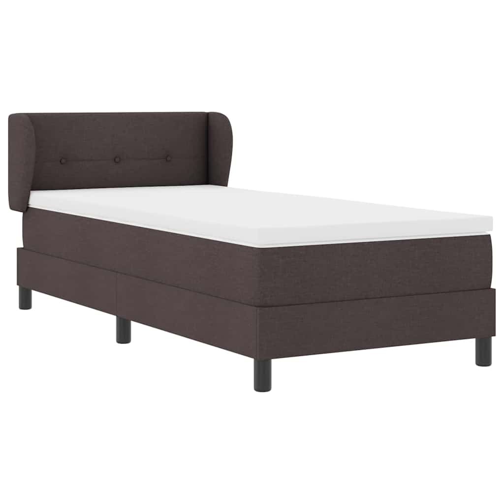 Box spring seng med madras Mørk Brun 100 x 200 cm Stof