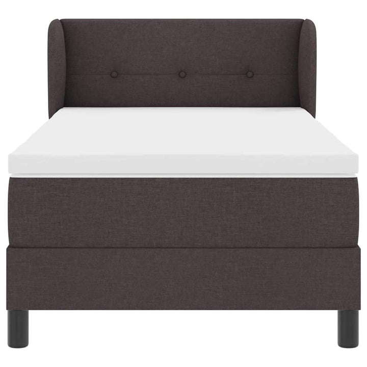 Box spring seng med madras Mørk Brun 100 x 200 cm Stof