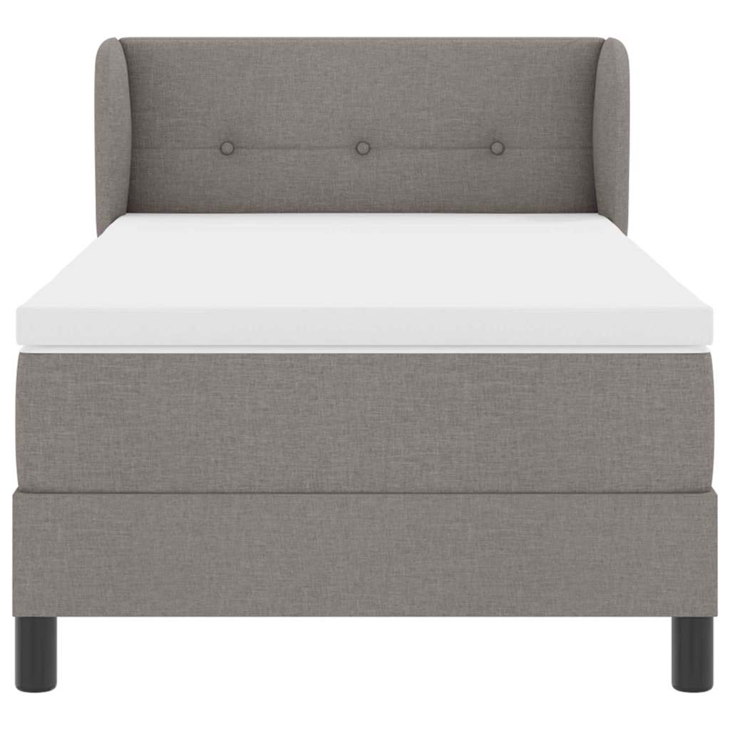 Box spring seng med hovedgærde Gråbrun 100 x 200 cm Stof