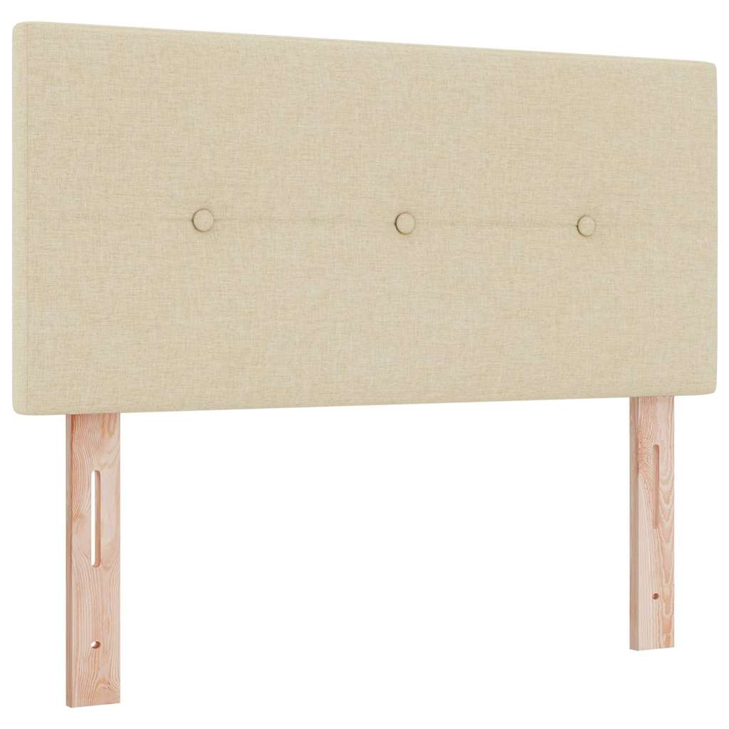 Box spring seng med hovedgærde Creme 100 x 200 cm Stof