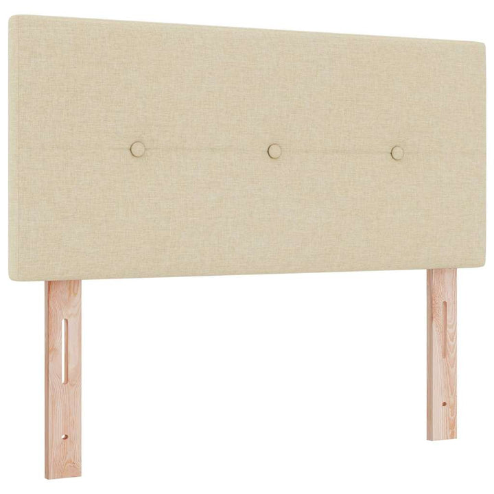 Box spring seng med hovedgærde Creme 100 x 200 cm Stof