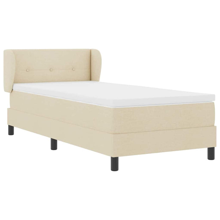 Box spring seng med hovedgærde Creme 100 x 200 cm Stof