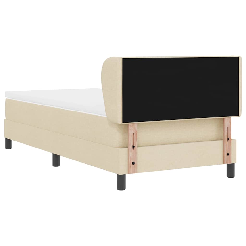 Box spring seng med hovedgærde Creme 100 x 200 cm Stof