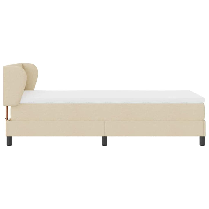Box spring seng med hovedgærde Creme 100 x 200 cm Stof