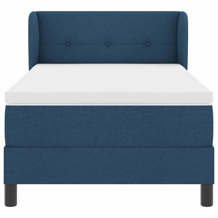 Box spring seng med madras med hovedgærde Blå 100 x 200 cm Stof