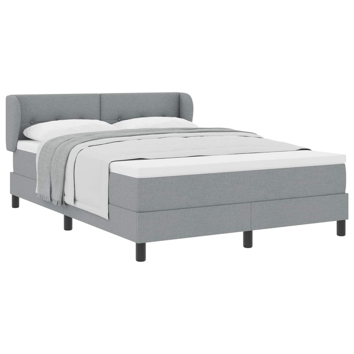 Box spring seng med madras Lysegrå 140 x 190 cm Stof