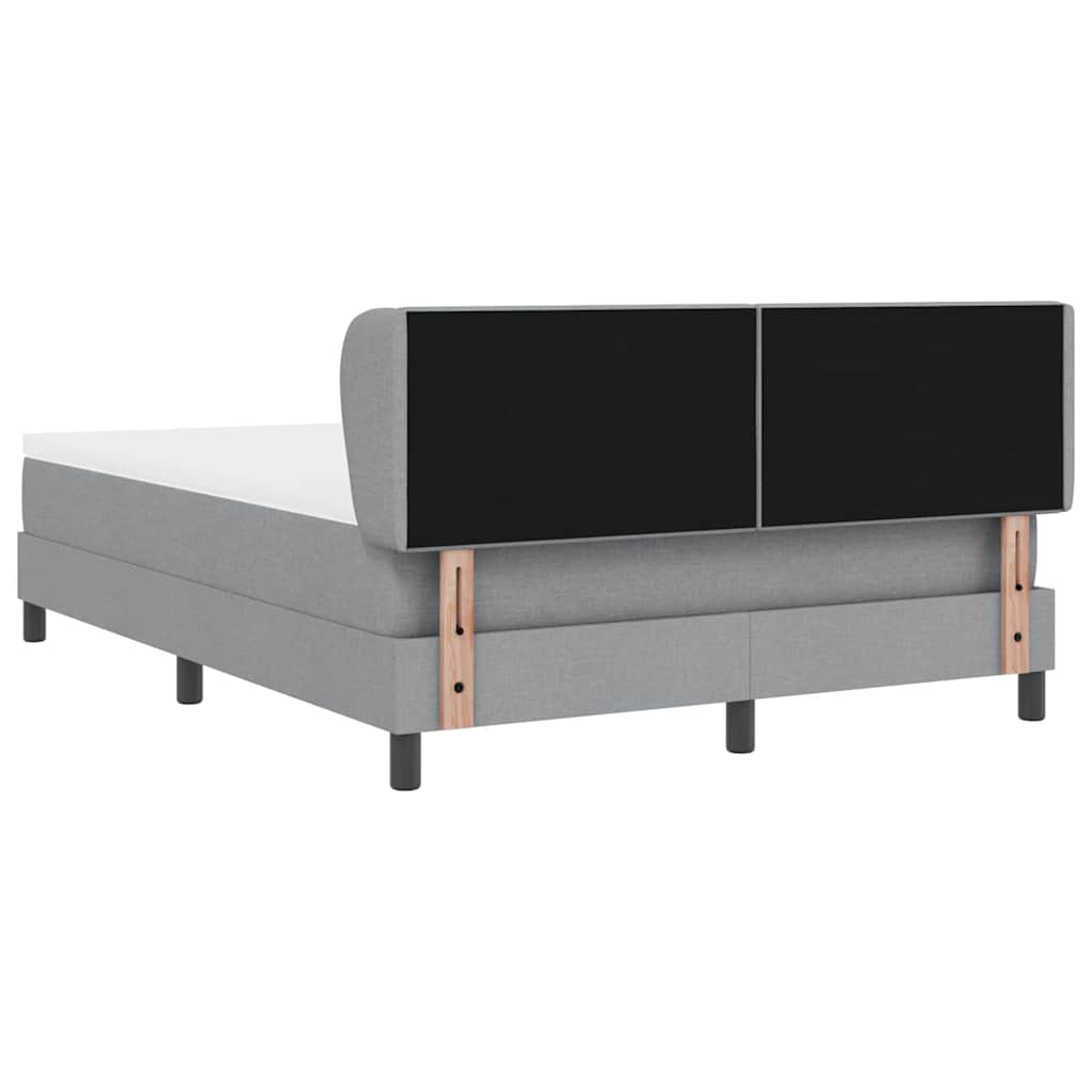 Box spring seng med madras Lysegrå 140 x 190 cm Stof