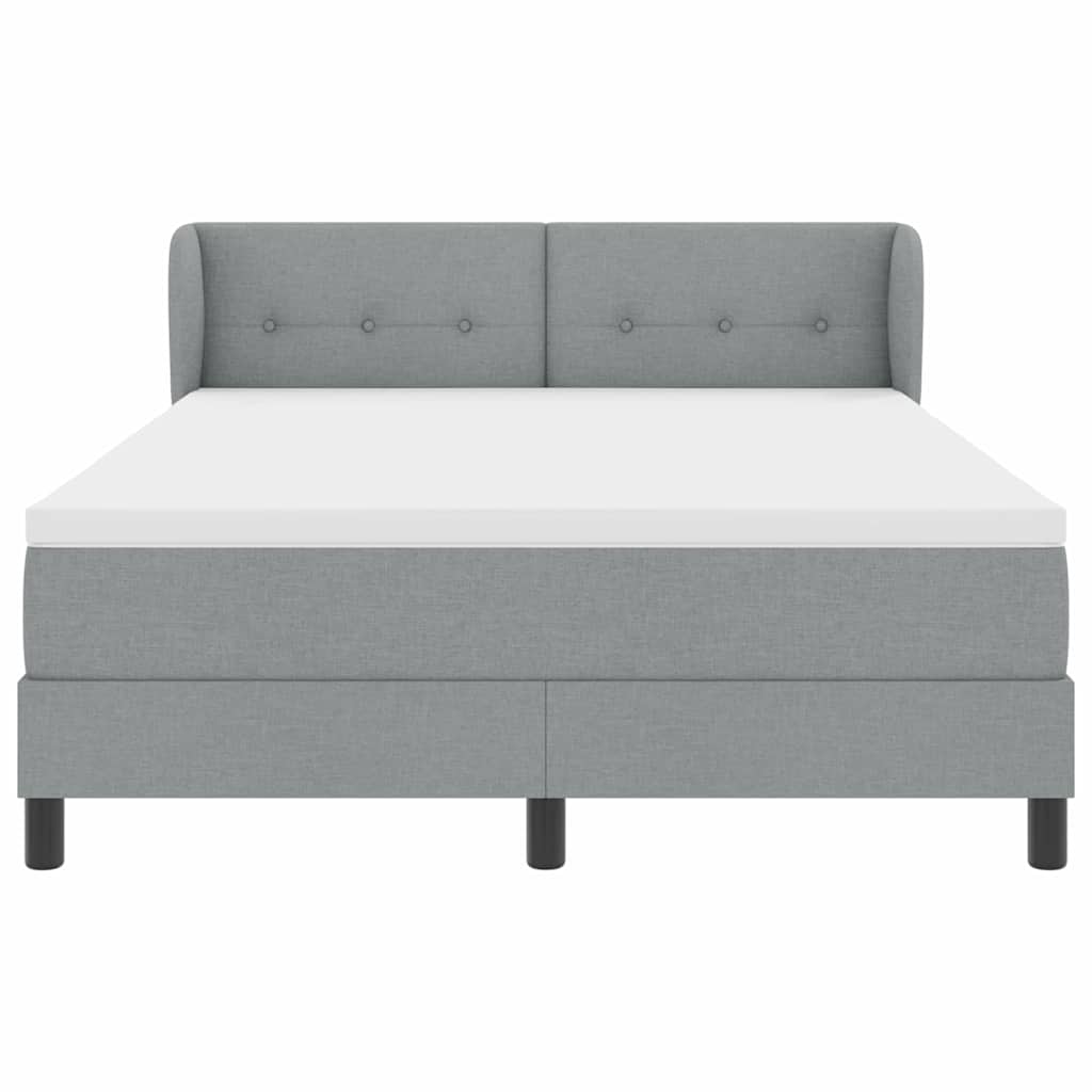 Box spring seng med madras Lysegrå 140 x 190 cm Stof