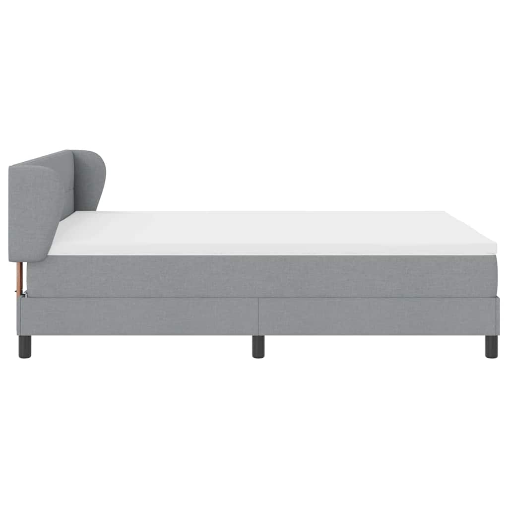 Box spring seng med madras Lysegrå 140 x 190 cm Stof