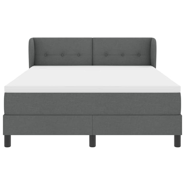 Box spring seng med madras Mørkegrå 140 x 190 cm Stof