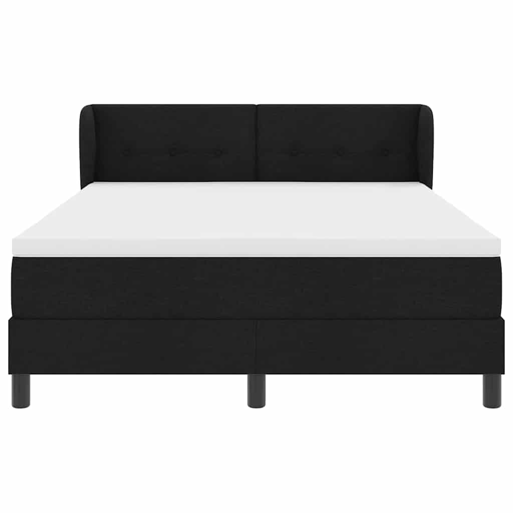 Box spring seng med madras Sort 140 x 190 cm Stof