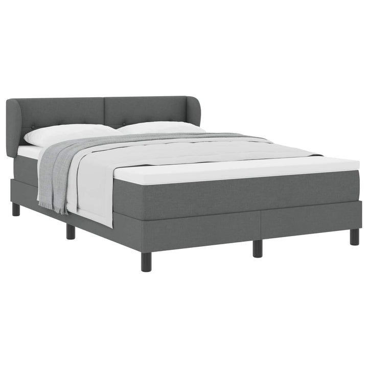Box spring seng med madras Mørkegrå 140 x 200 cm Stof