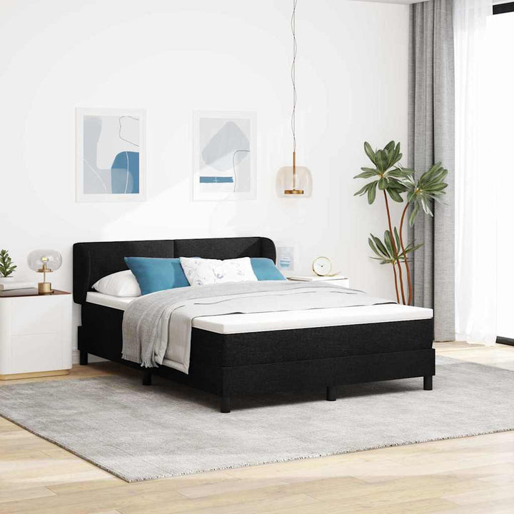 Box spring seng med madras Sort 140 x 200 cm Stof