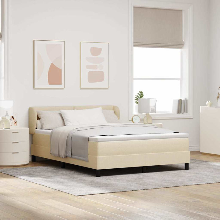 Box spring seng med madras Creme 140 x 200 cm Stof
