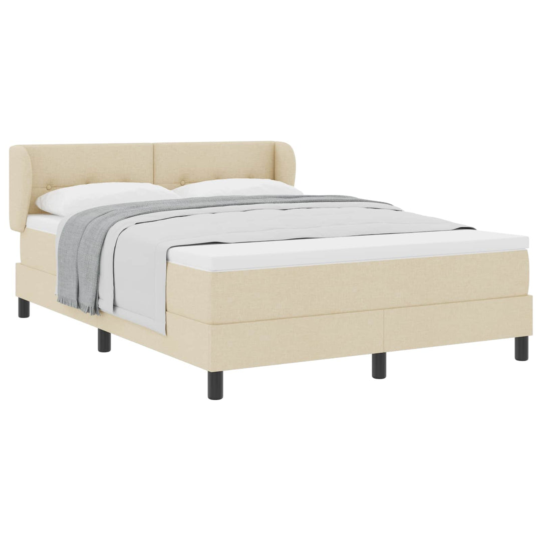 Box spring seng med madras Creme 140 x 200 cm Stof