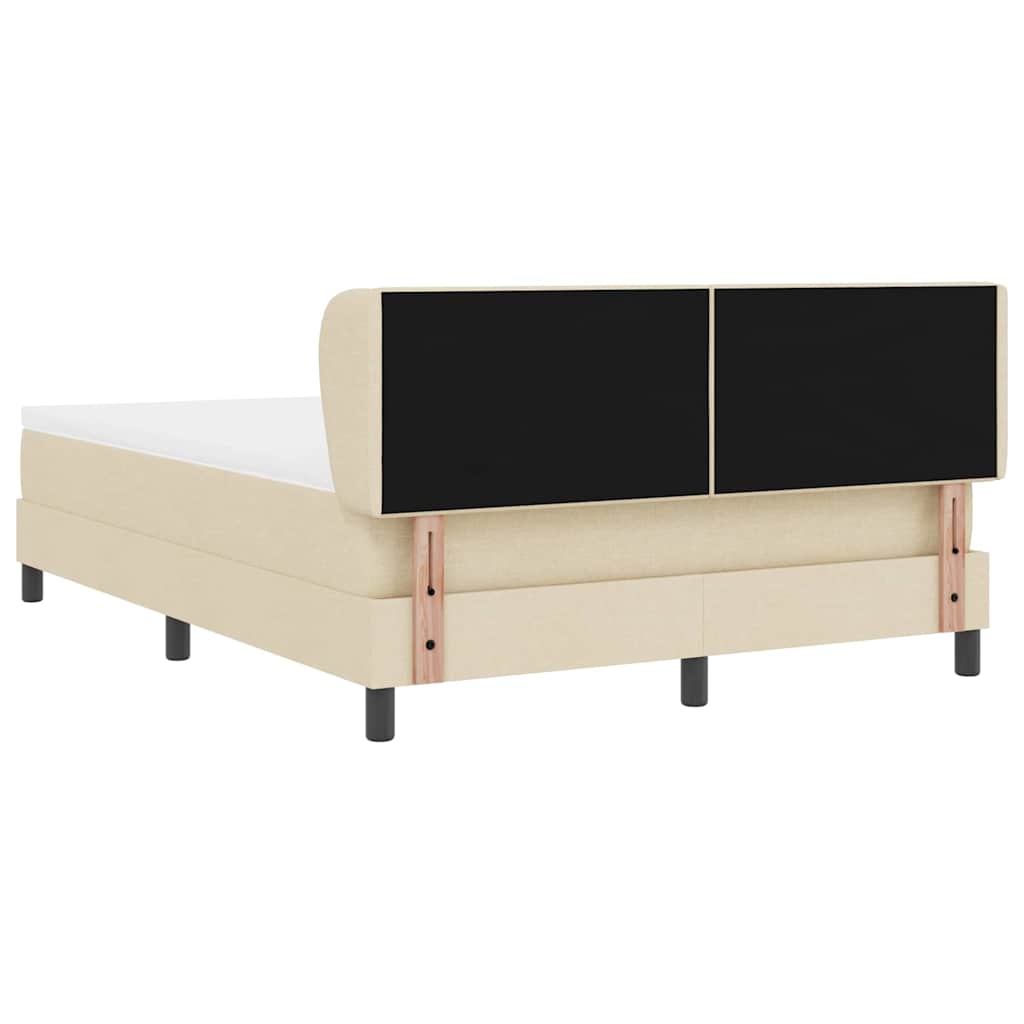 Box spring seng med madras Creme 140 x 200 cm Stof