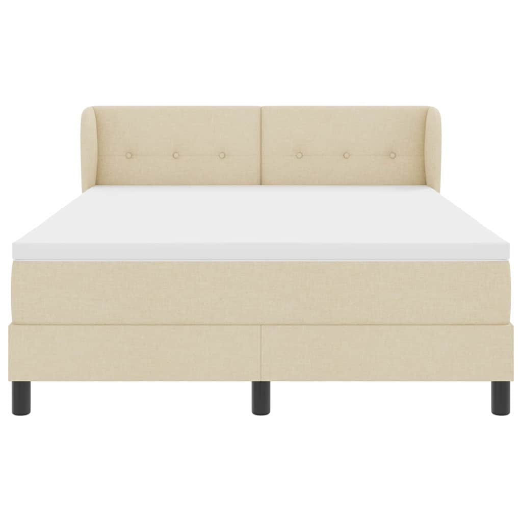 Box spring seng med madras Creme 140 x 200 cm Stof