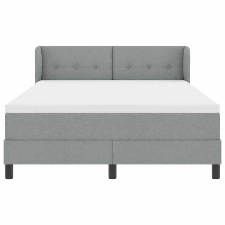 Box spring seng med madras Lysegrå 160 x 200 cm Stof