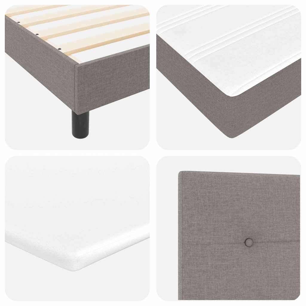 Box spring seng med hovedgærde Gråbrun 160 x 200 cm Stof