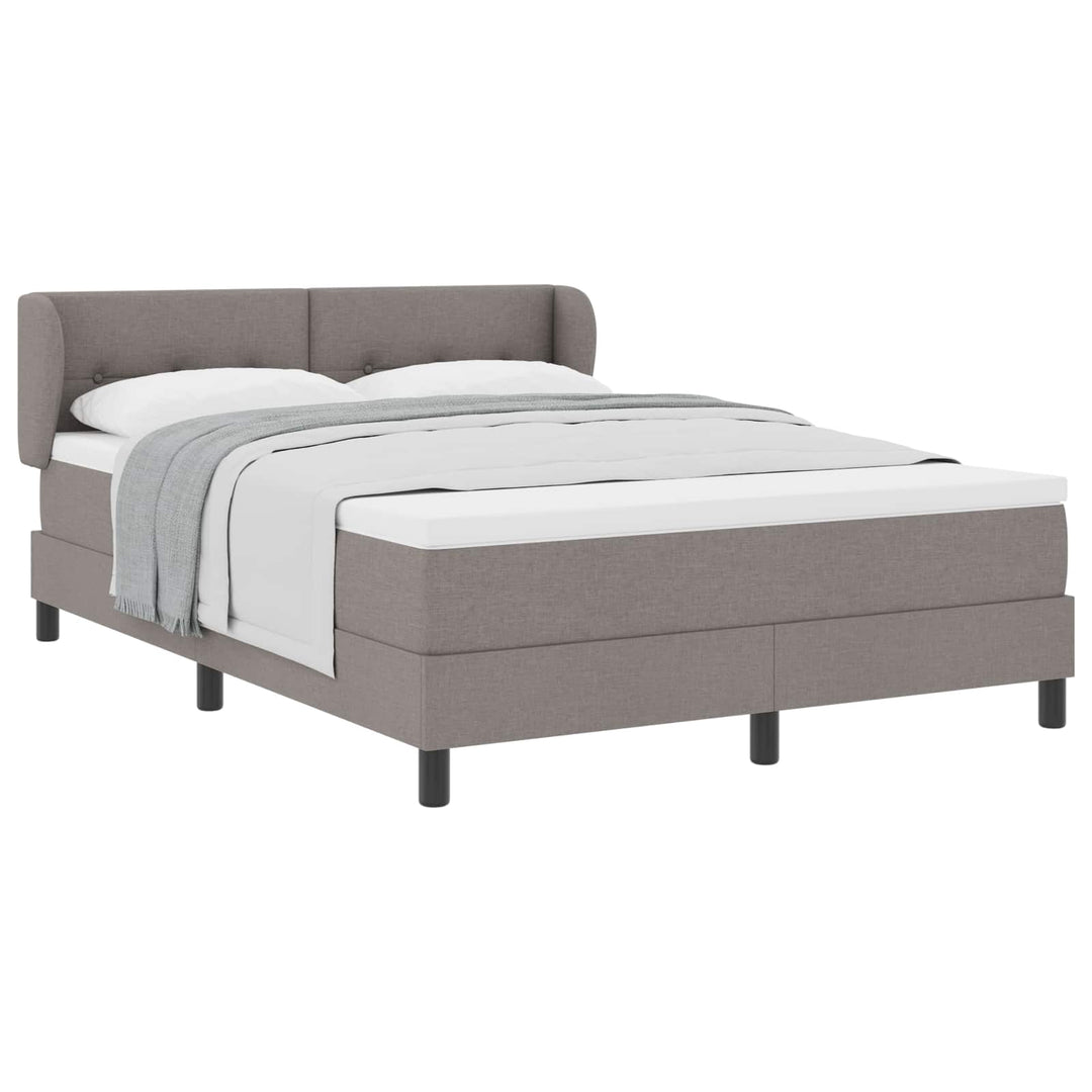 Box spring seng med hovedgærde Gråbrun 160 x 200 cm Stof