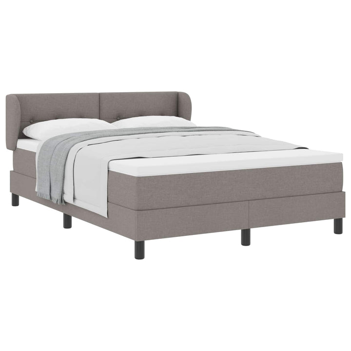 Box spring seng med hovedgærde Gråbrun 160 x 200 cm Stof