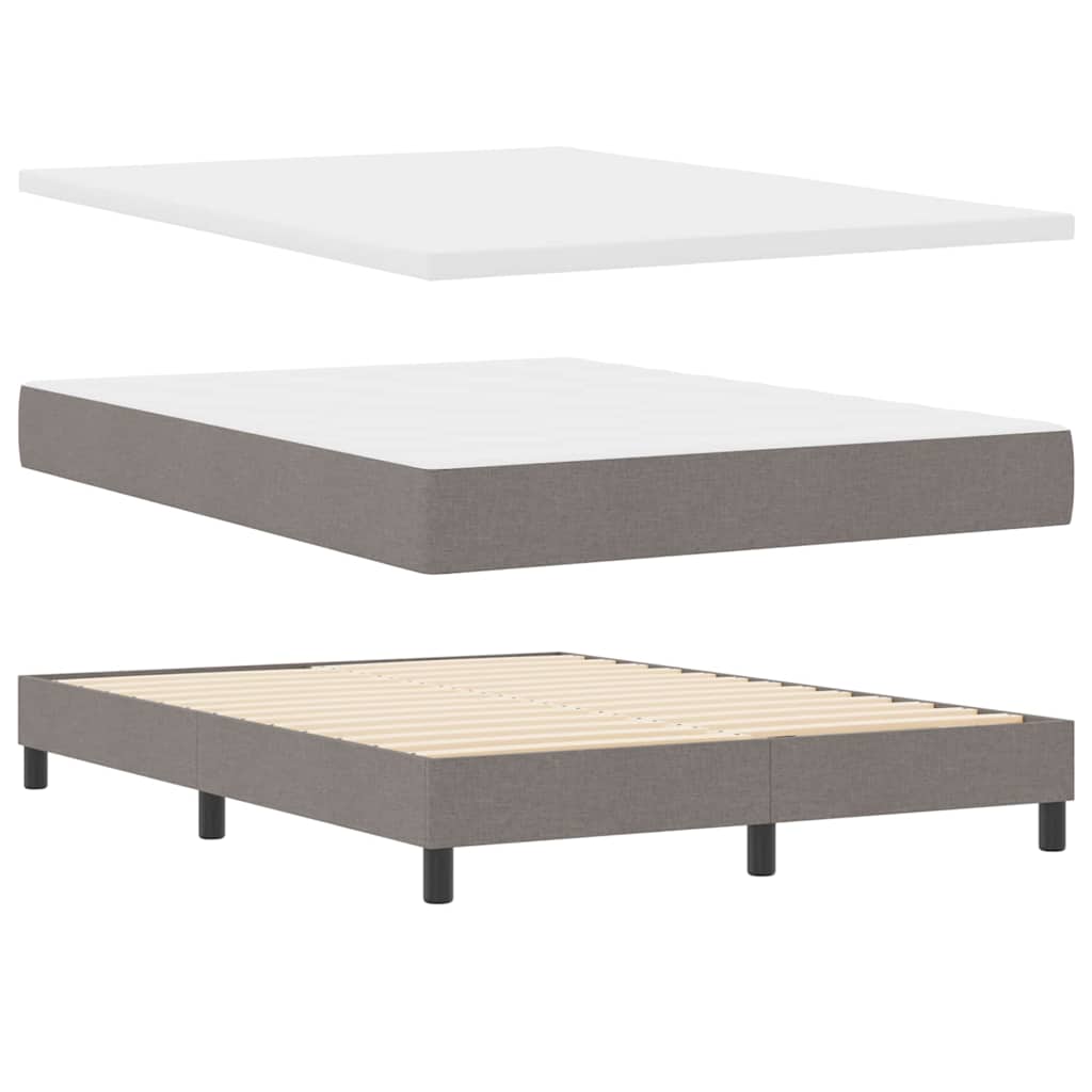 Box spring seng med hovedgærde Gråbrun 160 x 200 cm Stof