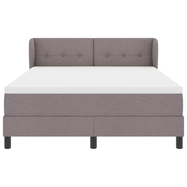 Box spring seng med hovedgærde Gråbrun 160 x 200 cm Stof