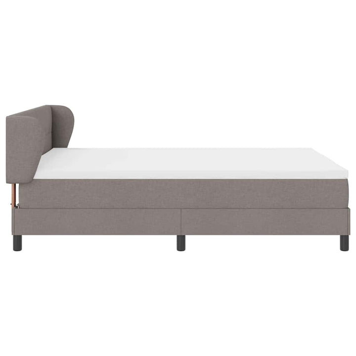 Box spring seng med hovedgærde Gråbrun 160 x 200 cm Stof