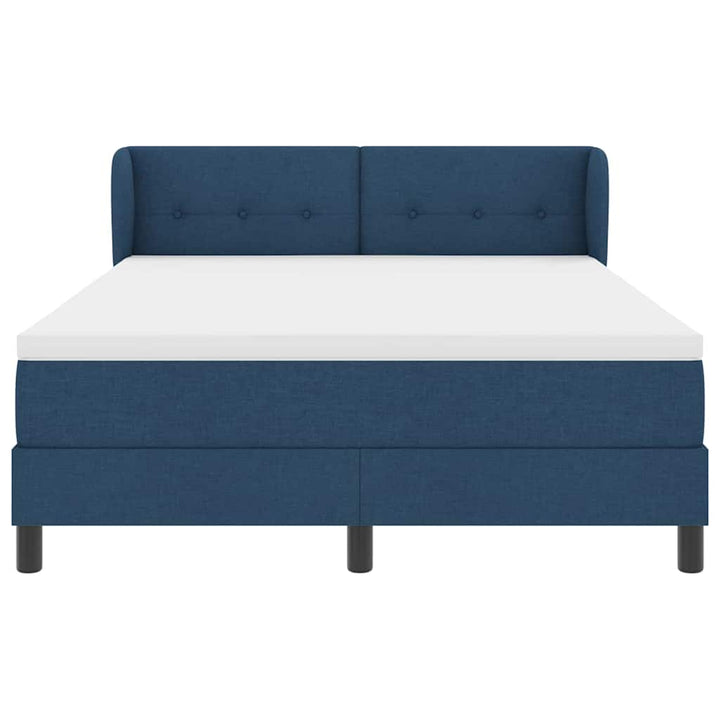 Box spring seng med madras med hovedgærde Blå 160 x 200 cm Stof