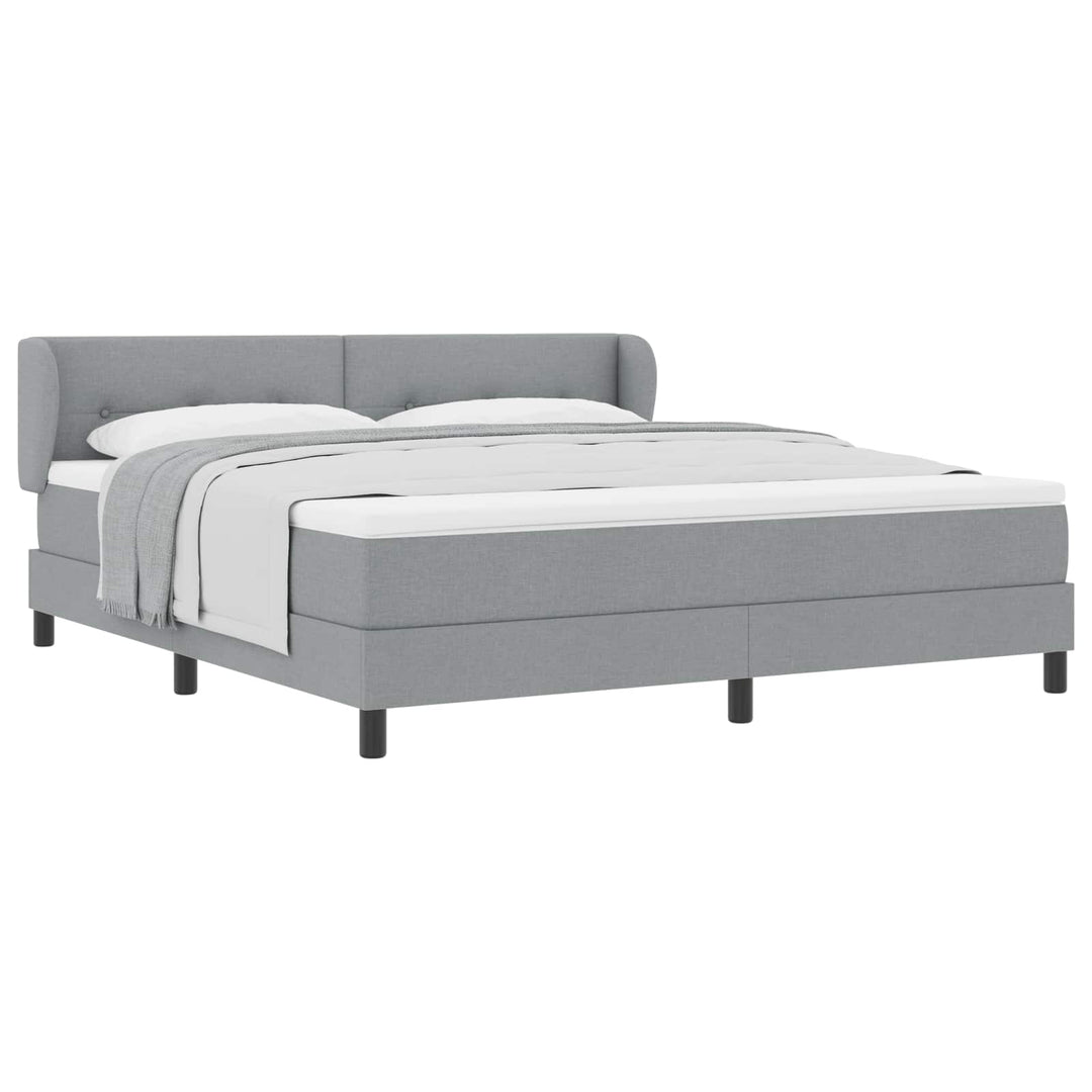 Box spring seng med madras Lysegrå 180 x 200 cm Stof