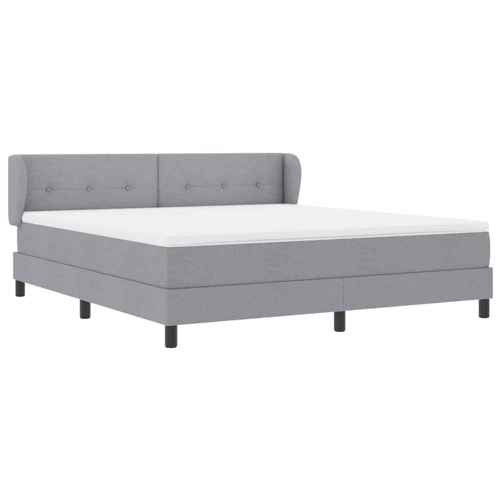 Box spring seng med madras Lysegrå 180 x 200 cm Stof