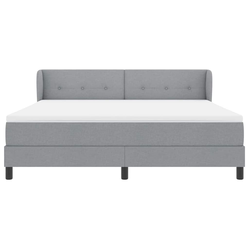 Box spring seng med madras Lysegrå 180 x 200 cm Stof