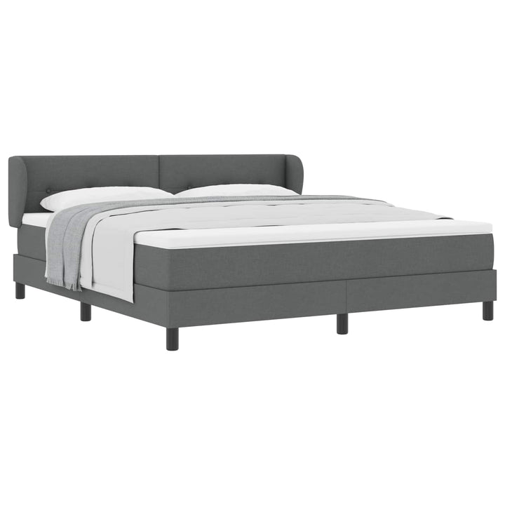 Box spring seng med hovedgærde Mørkegrå 180 x 200 cm Stof