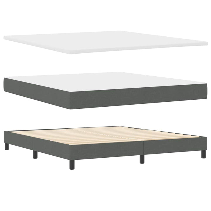 Box spring seng med hovedgærde Mørkegrå 180 x 200 cm Stof
