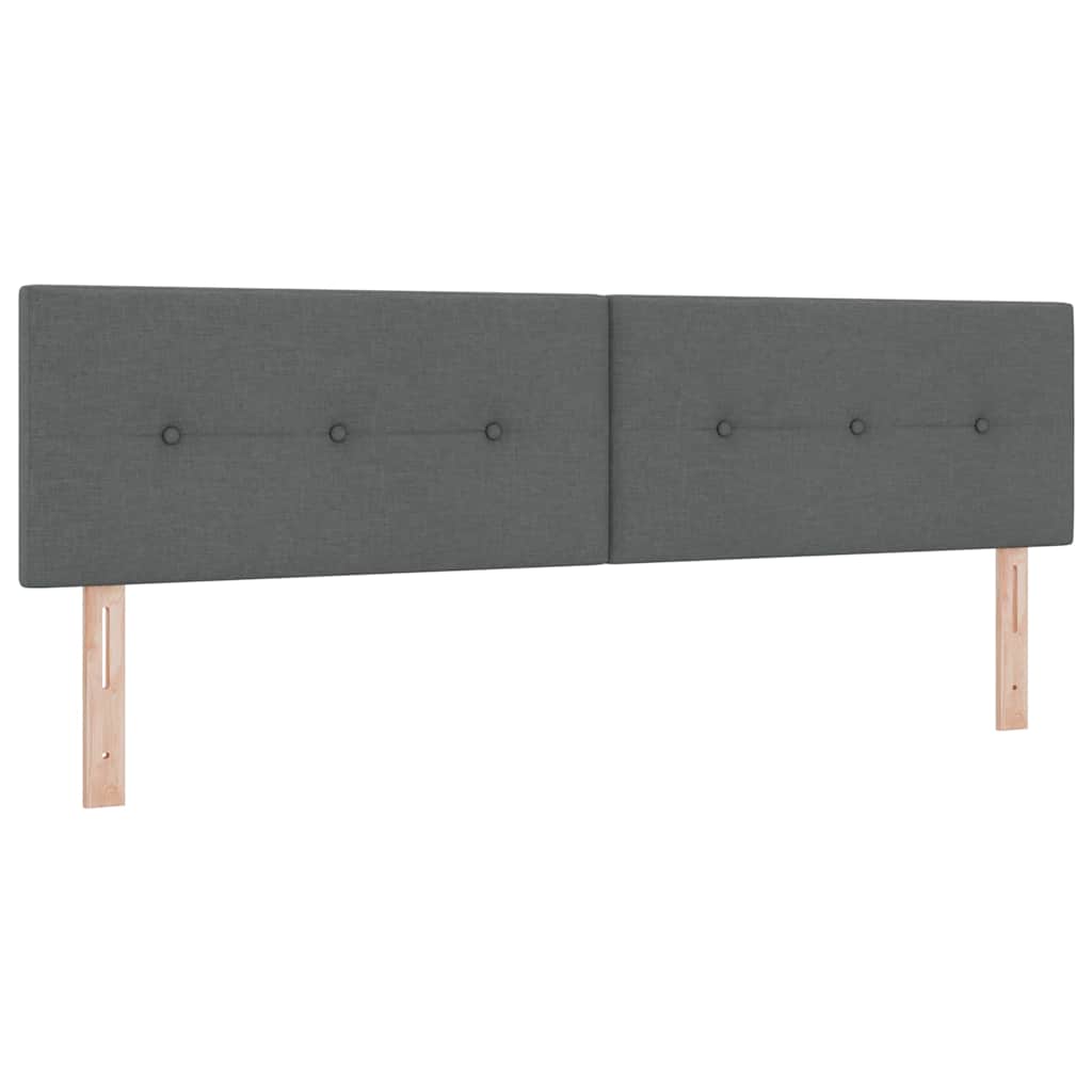 Box spring seng med hovedgærde Mørkegrå 180 x 200 cm Stof