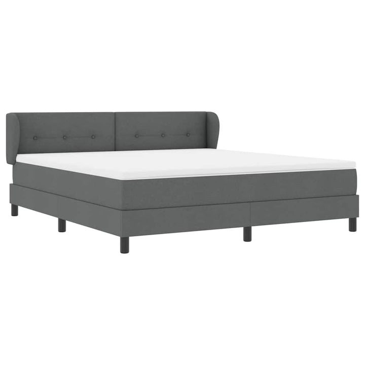 Box spring seng med hovedgærde Mørkegrå 180 x 200 cm Stof