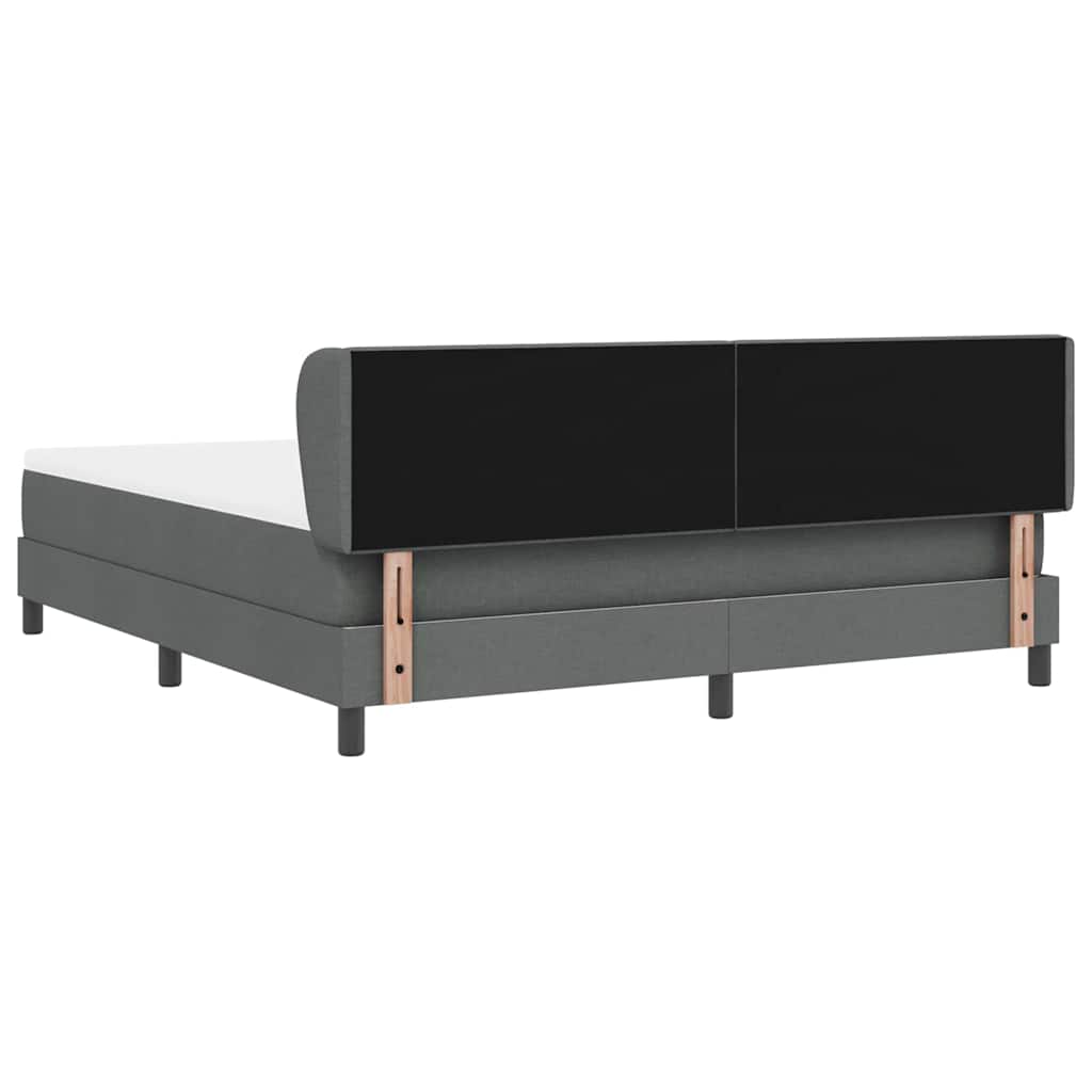 Box spring seng med hovedgærde Mørkegrå 180 x 200 cm Stof