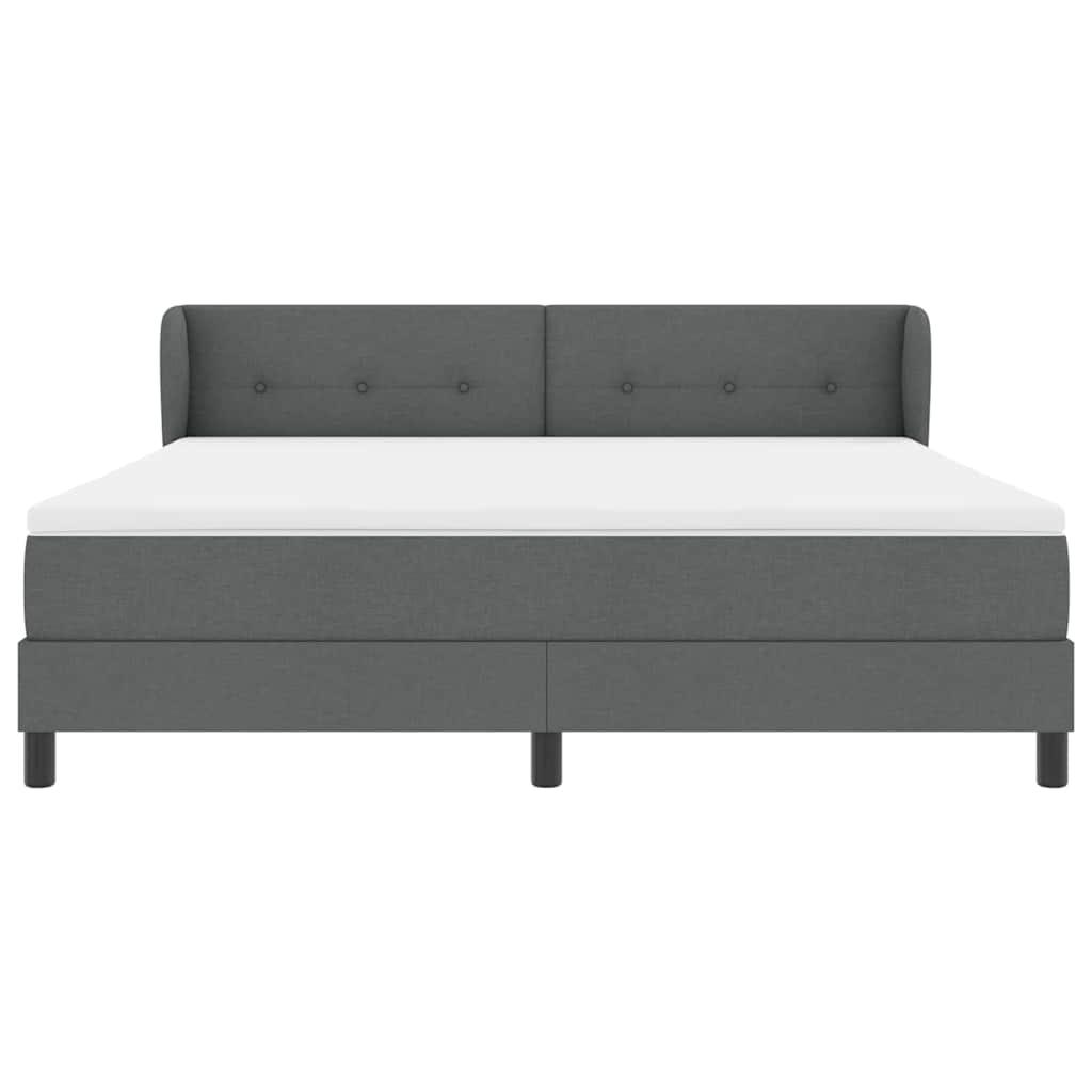 Box spring seng med hovedgærde Mørkegrå 180 x 200 cm Stof